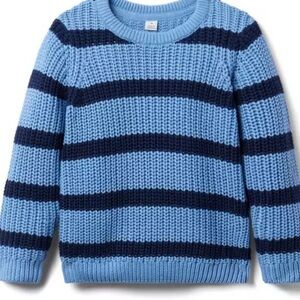 Janie and Jack Navy and Light Blue Striped Crewneck Sweater size 4T